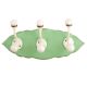 Green Cream Double Loop Ceramic Iron Wooden Hooks